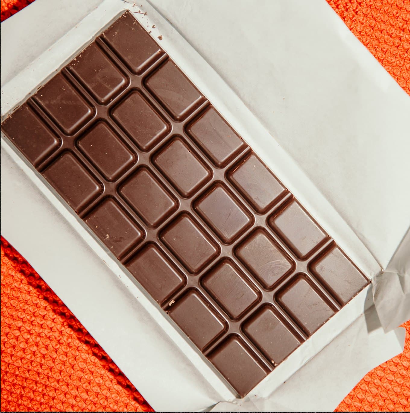 An unwrapped Goood Chocco bar