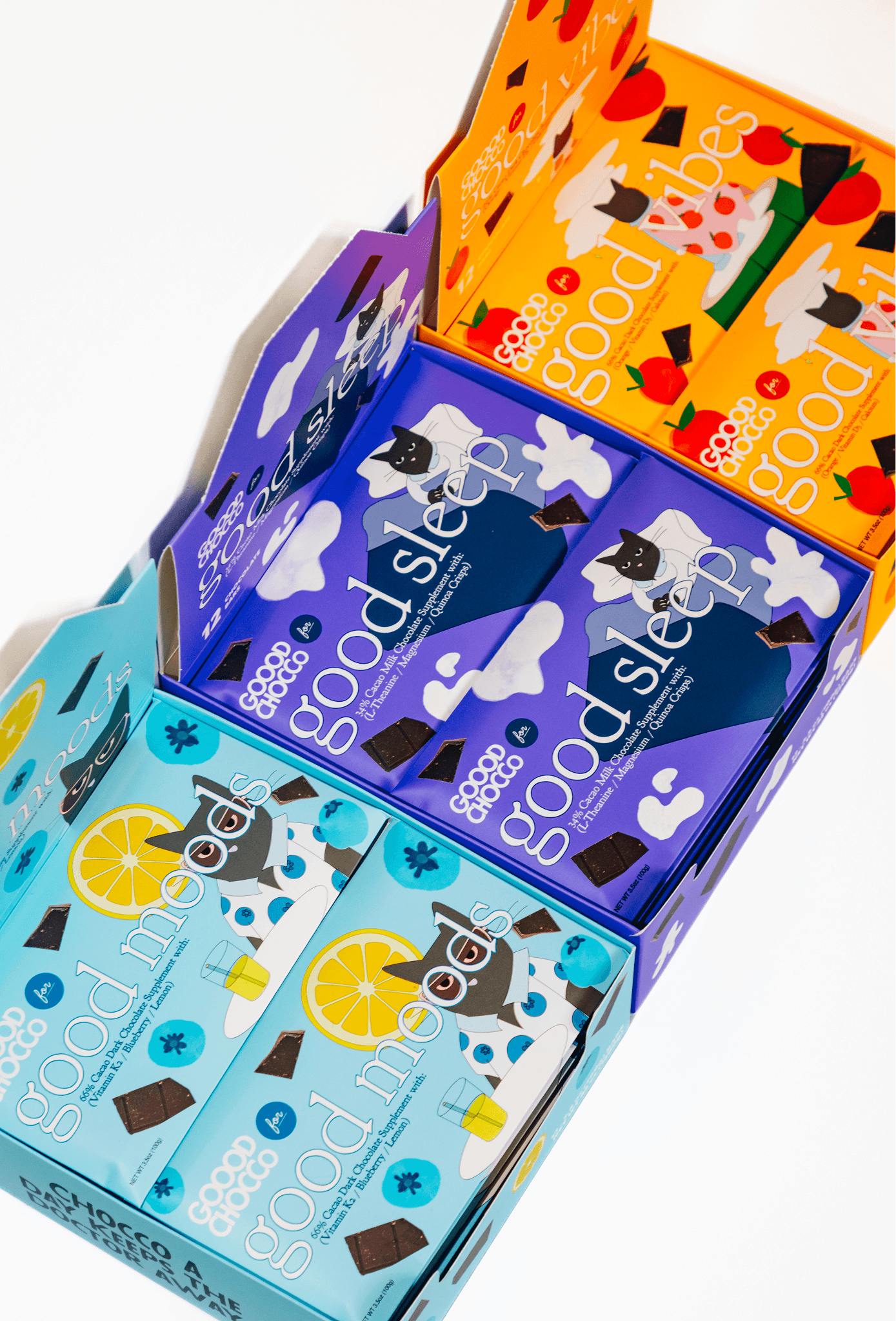 Goood Chocco Sleep, Moods and Vibes boxes